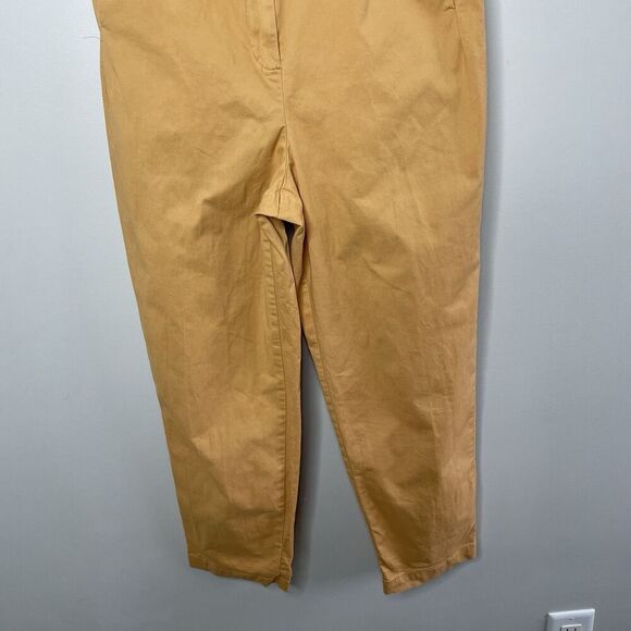 THAKOON Khaki Jumpsuit Women 4 Sleeveless Button Front Orange Cotton Blend - Picture 8 of 16